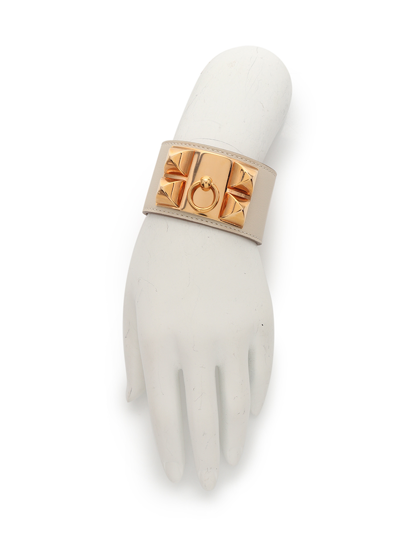 沸騰ブラドン 新品未使用 エルメス コリエドシアン ホワイト ピンクゴールド 白 バングル ブレスレット