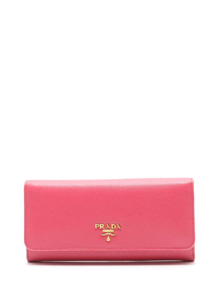 プラダ(PRADA)SAFFIANO|METAL|二つ折り長財布|レザー|ピンク