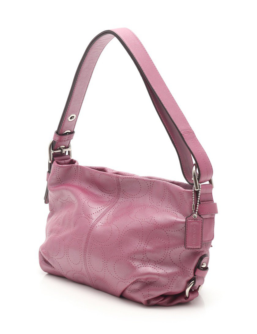 コーチ Coach シグネチャー ショルダーバッグ レザー メタリックパープル ハイブランド ブランド専門の中古通販サイト