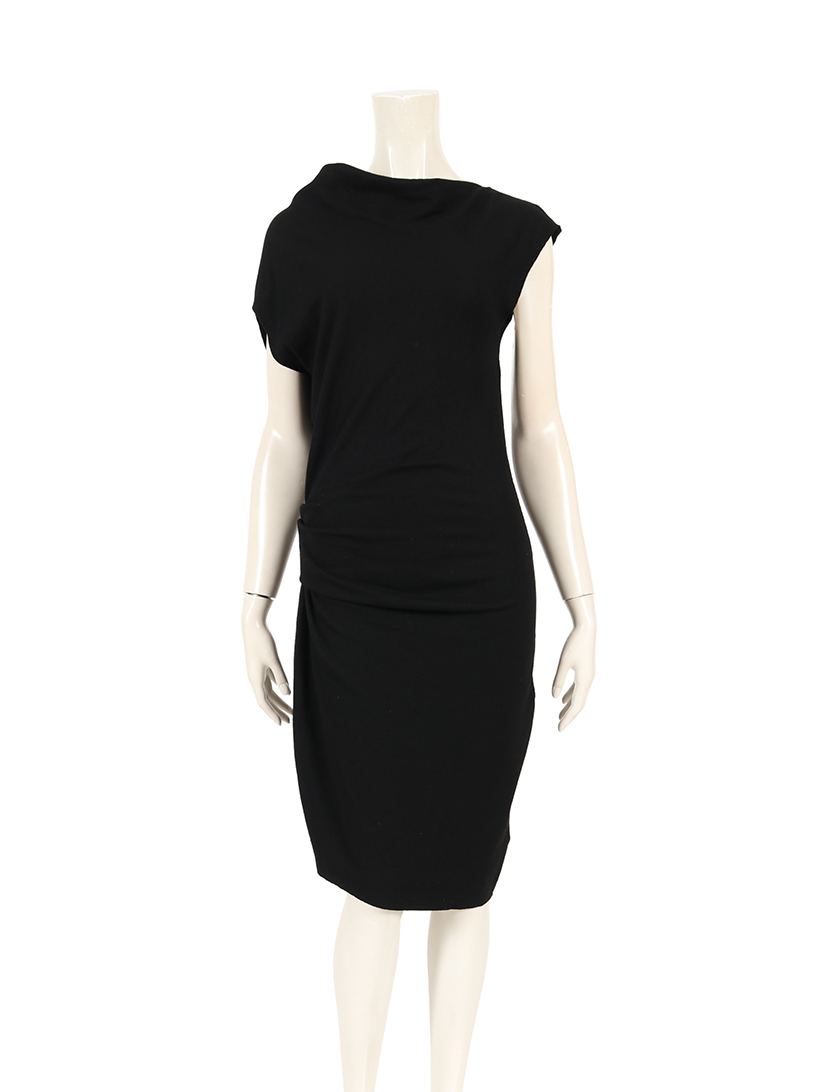 ヘルムートラング Helmut Lang ワンピース ウール 黒 アシンメトリー ハイブランド ブランド専門の中古通販サイト