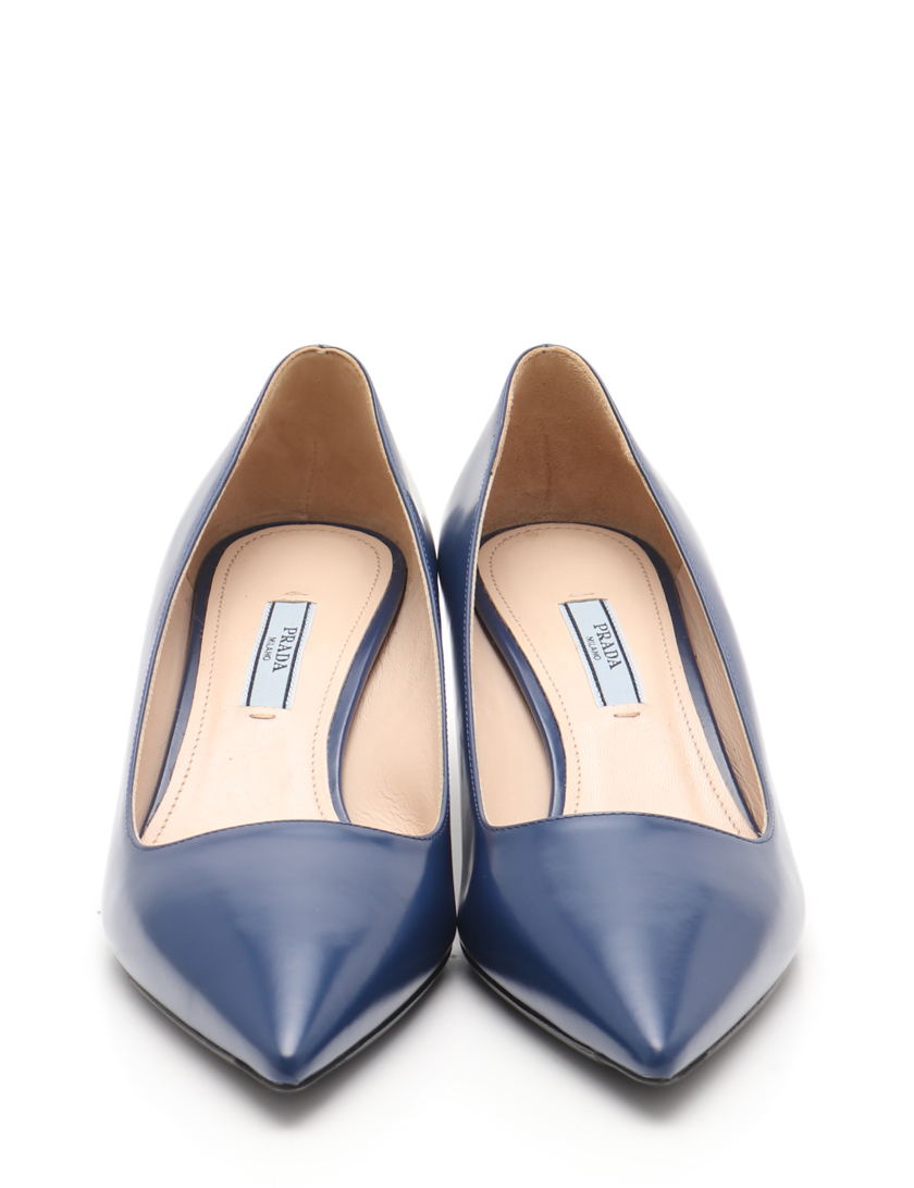 プラダ(PRADA)|ポインテッドトゥパンプス|レザー|青|ハイブランド・ブランド専門の中古通販サイト(479600)