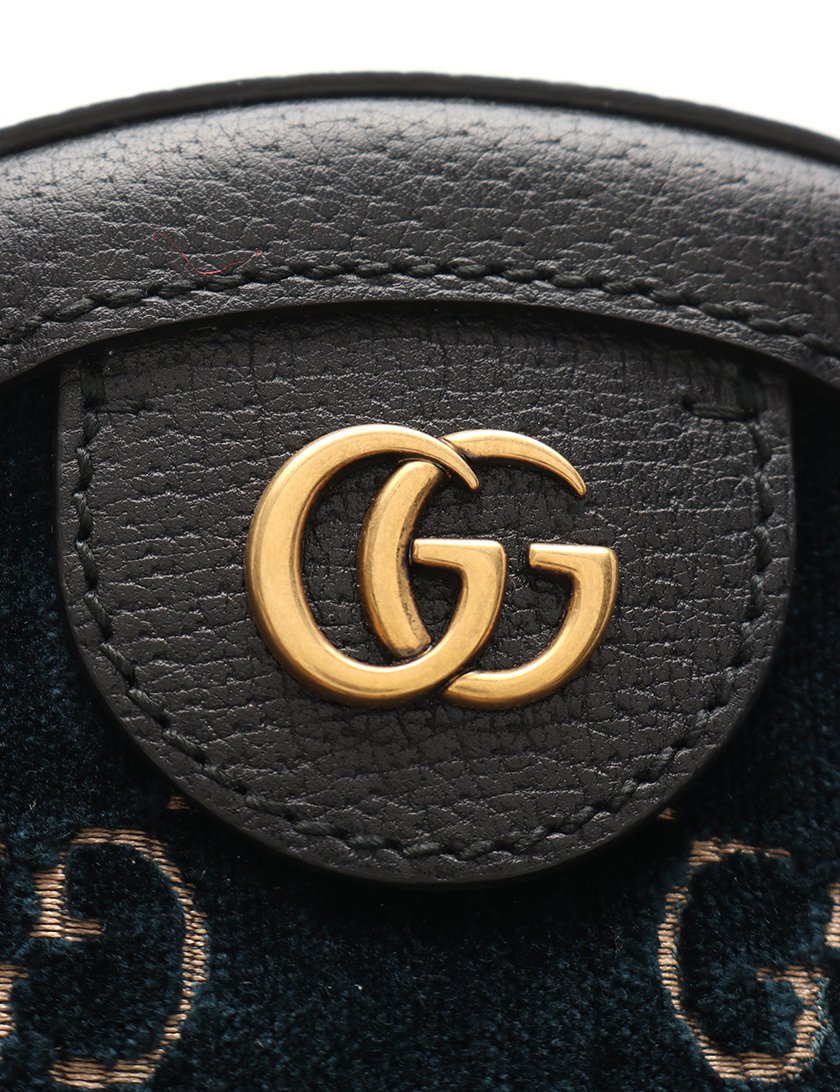 グッチ(GUCCI)GGパターン|ショルダーバッグ|ベルベット|レザー|ネイビー|黒|ハイブランド・ブランド専門の中古通販サイト(492830)