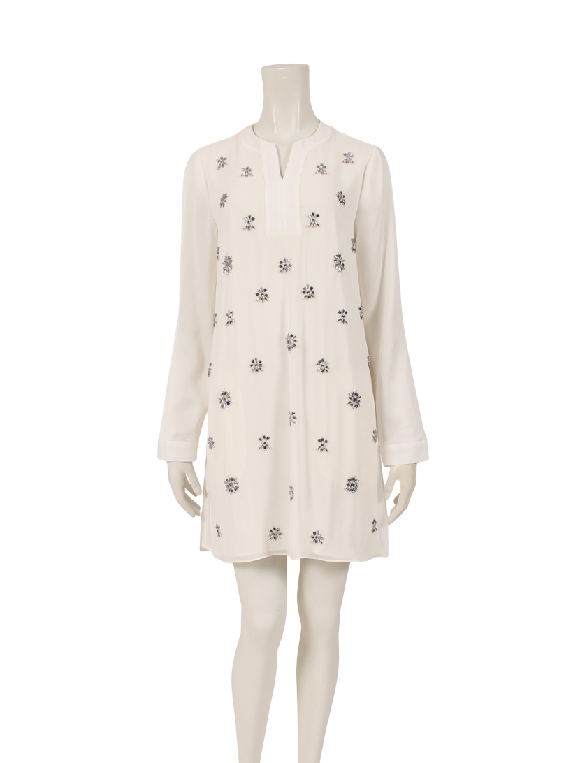 ビーシービージーマックスアズリア bg Maxazria ワンピース 長袖 アイボリー ビジュー ハイブランド ブランド専門の中古通販サイト