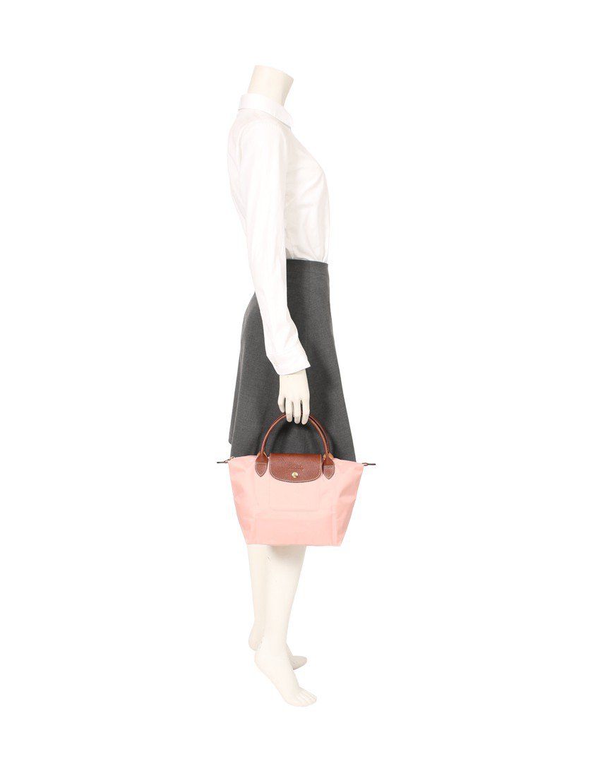 ロンシャン Longchamp ル プリアージュ S ハンドバッグ ナイロン レザー ピンクベージュ 茶 ハイブランド ブランド専門の中古通販サイト