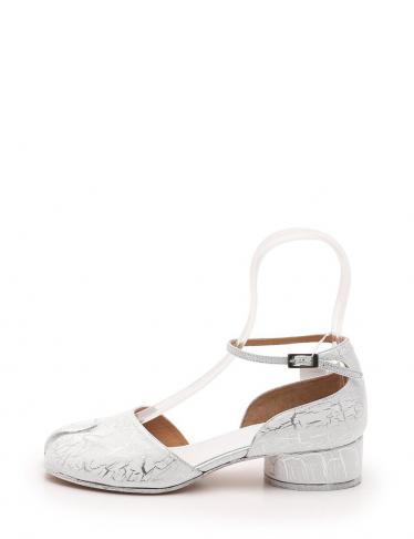 メゾンマルジェラ22(Maison Margiela 22)TABI|足袋|タビ|サンダル|レザー|白|シルバー|クラック加工|ハイブランド・ブランド専門の中古通販サイト(497209)