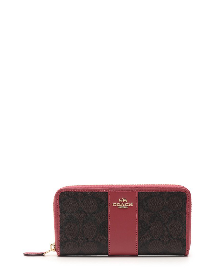 大量入荷 COACH アコーディオン ダークブラウン シグネチャー