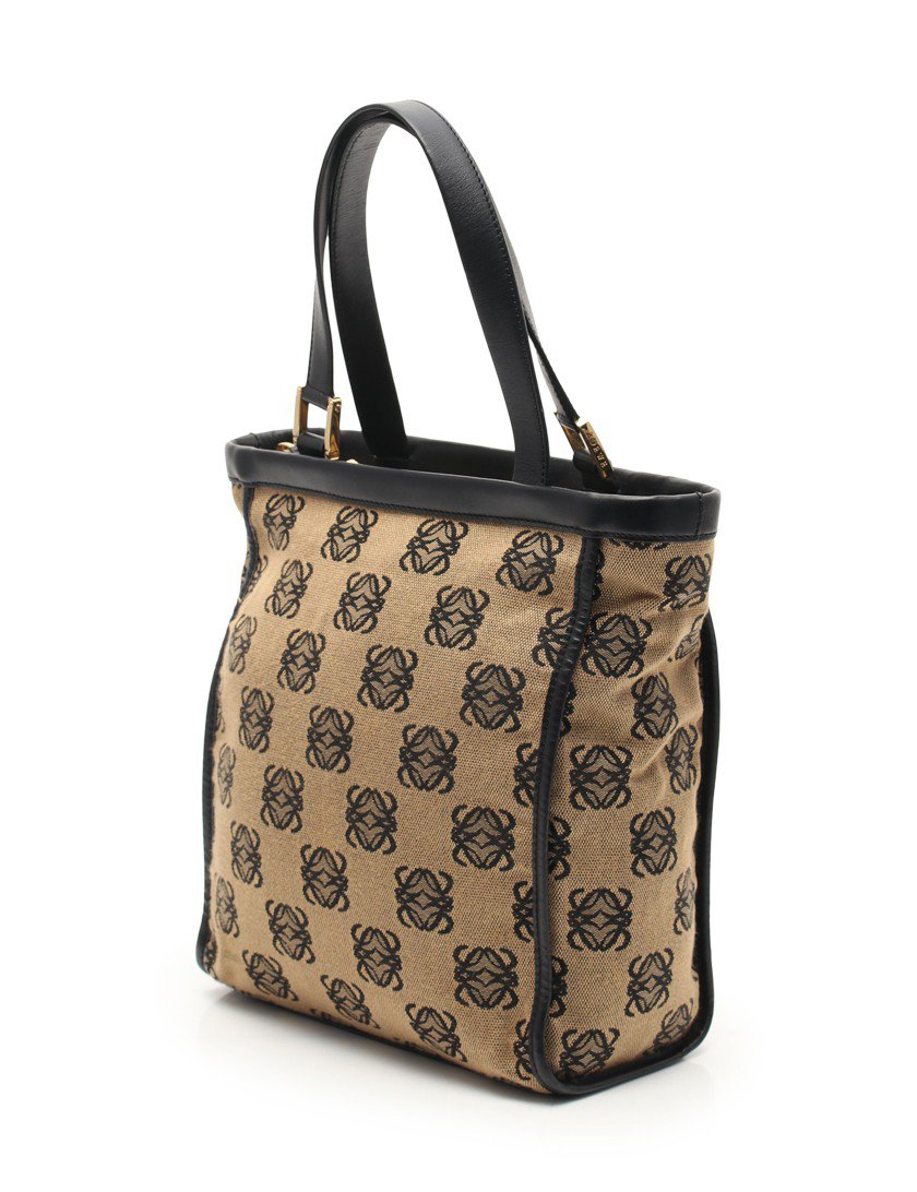 ロエベ(LOEWE)アナグラム|ハンドバッグ|キャンバス|レザー|ゴールド|黒|ハイブランド・ブランド専門の中古通販サイト(502613)
