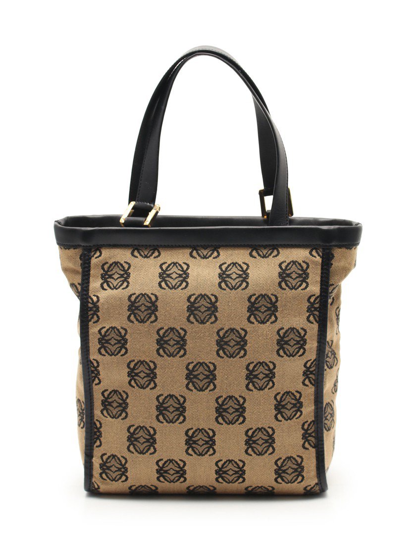 ロエベ(LOEWE)アナグラム|ハンドバッグ|キャンバス|レザー|ゴールド|黒|ハイブランド・ブランド専門の中古通販サイト(502613)