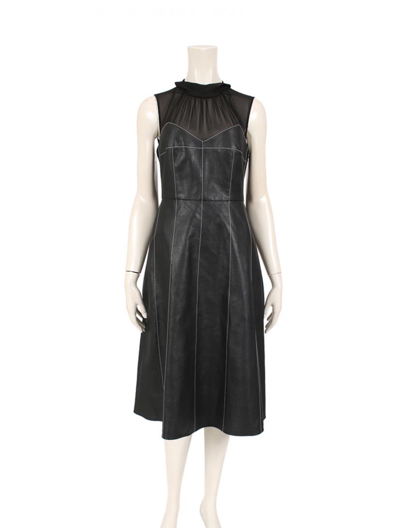 ビーシービージーマックスアズリア bg Maxazria Jess フェイクレザーワンピース 黒 切り替え ハイブランド ブランド専門の中古通販サイト