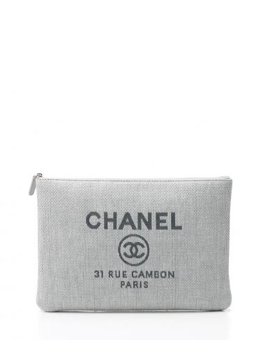 CHANEL・バッグ・ドーヴィル ラフィア クラッチ