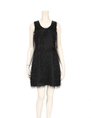 アルマーニエクスチェンジ Armani Exchange ワンピース 黒 フリンジ フェイクレザー切り替え ハイブランド ブランド専門の中古通販サイト 5068