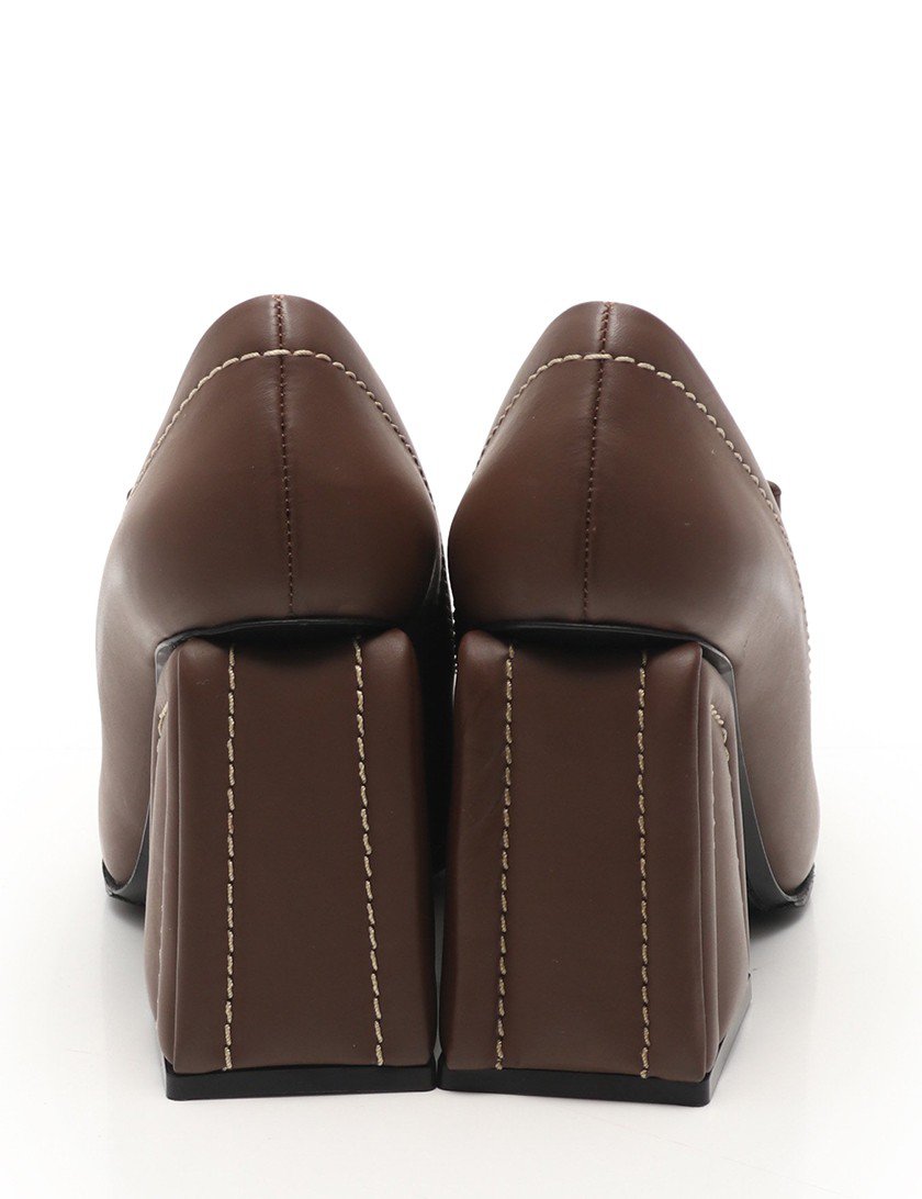 マルニ(MARNI)|チャンキーヒールパンプス|レザー|茶|ハイブランド・ブランド専門の中古通販サイト(503965)