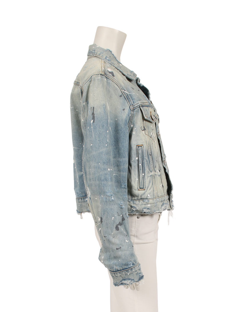 アミリ（AMIRI）Distressed｜painted｜denim｜jacket｜デニムジャケット｜水色｜ペイント｜クラッシュ加工｜ハイブランド・ブランド専門の中古通販サイト（506528）