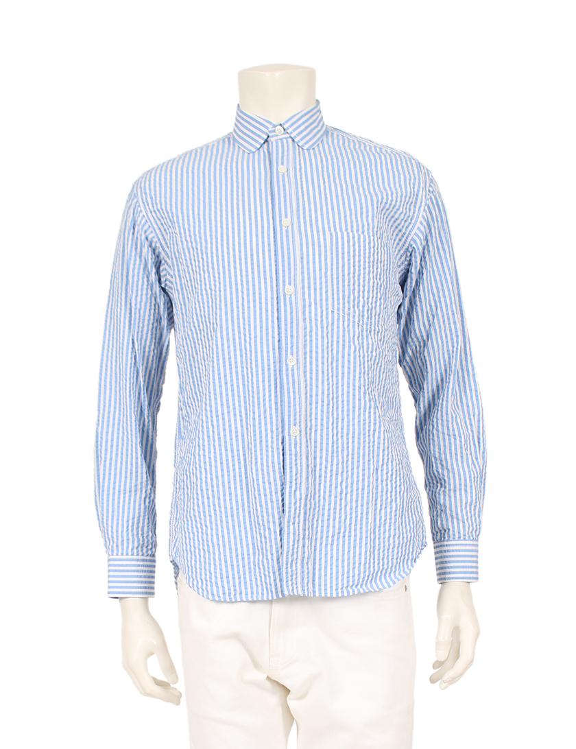 コムデギャルソンシャツ Comme Des Garcons Shirt シャツ ストライプ 水色 白 シワ加工 ハイブランド ブランド専門の中古通販サイト
