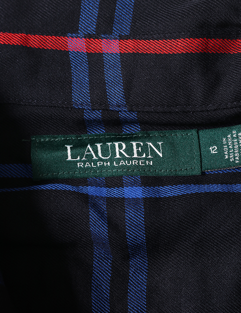 ローレンラルフローレン Lauren Ralph Lauren シャツワンピース チェック レーヨン 黒 赤 青 ハイブランド ブランド専門の中古通販サイト