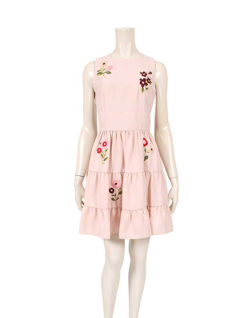 ケイトスペード Kate Spade ワンピース フラワー刺繍 ノースリーブ ピンク ハイブランド ブランド専門の中古通販サイト