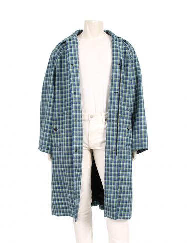 バレンシアガ Balenciaga コート チェック柄 水色 青 黄緑 19aw ハイブランド ブランド専門の中古通販サイト