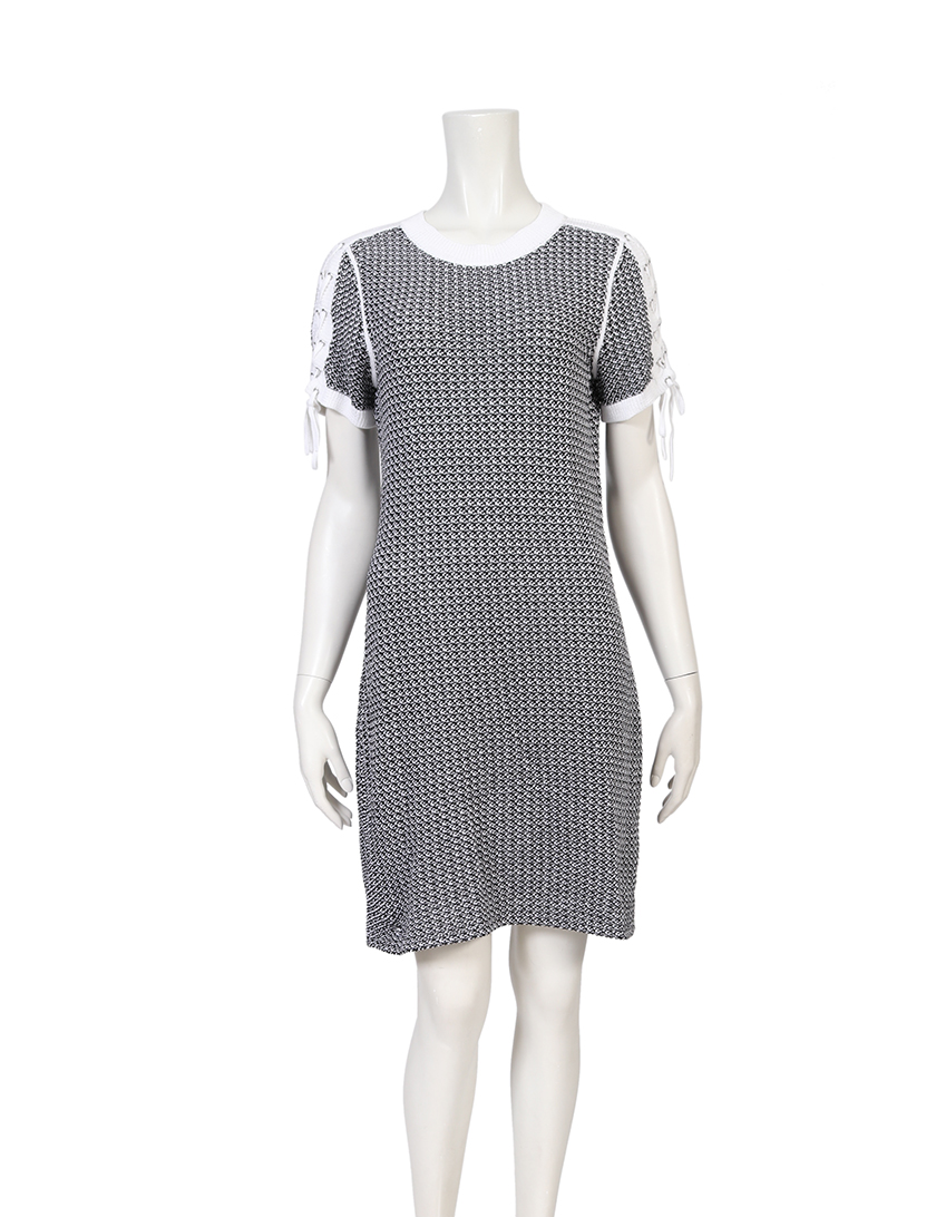 ラグアンドボーン Rag Bone Iona Dress ニットワンピース 半袖 黒 白 アームレース ハイブランド ブランド専門の中古通販サイト