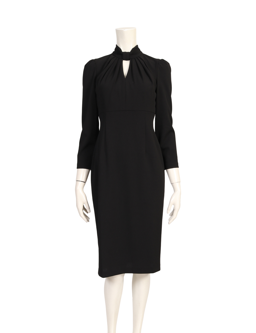 カルバンクライン Calvin Klein Mock Neck Keyhole Sheath Dress ワンピース 黒 ハイブランド ブランド専門の中古通販サイト