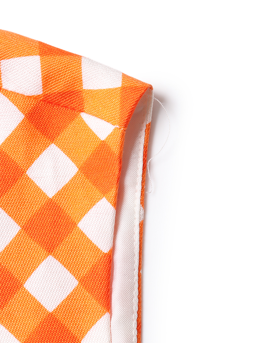 ケイトスペード Kate Spade ワンピース ギンガムチェック ノースリーブ オレンジ 白 ハイブランド ブランド専門の中古通販サイト