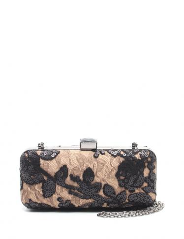 タダシショージ Tadashi Shoji クラッチバッグ パーティーバッグ レース 黒 ベージュ スパンコール ビジュー 2way ハイブランド ブランド専門の中古通販サイト