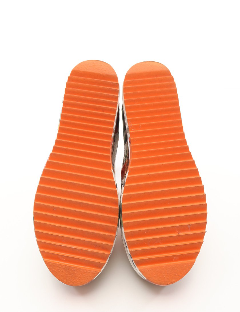 ドルチェアンドガッバーナ Dolce Gabbana エスパドリーユ スリッポン 花柄 レーヨン 麻 白 オレンジ 黄緑 ハイブランド ブランド専門の中古通販サイト