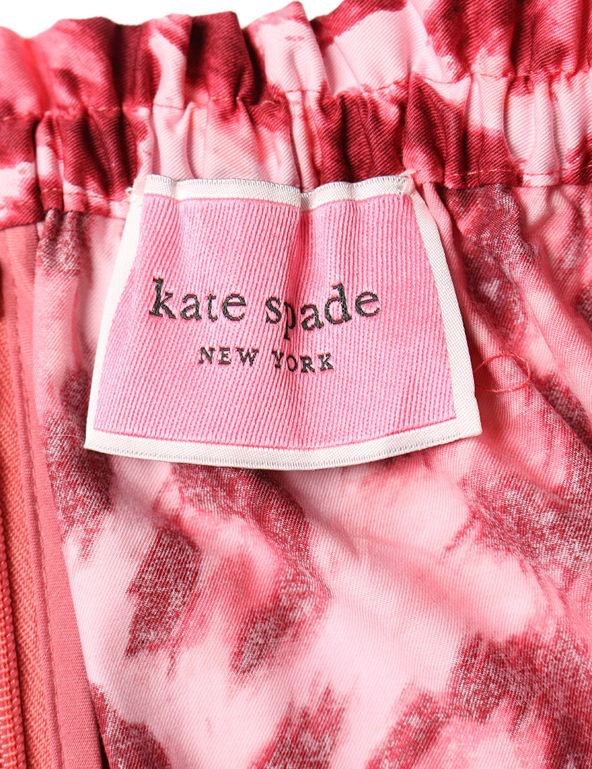 ケイトスペード Kate Spade パンセーラ パプスリーブ ドレス ワンピース レオパード 柄 コットン ピンク ハイブランド ブランド専門の中古通販サイト
