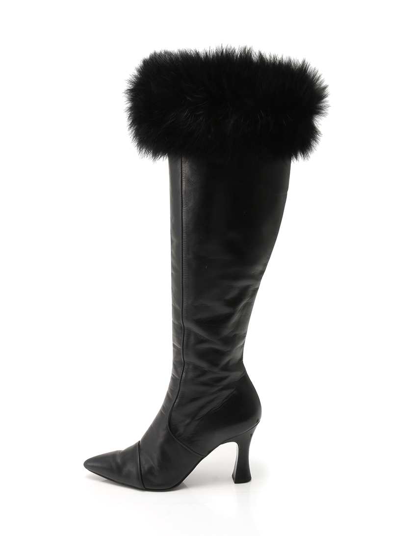 ジャンニヴェルサーチ Gianni Versace ファーロングブーツ ハイブランド ブランド専門の中古通販サイト