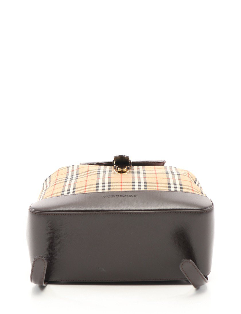 バーバリー(BURBERRY)|バックパック|リュック|チェック柄|キャンバス|レザー|ベージュ|黒|白|赤|ハイブランド・ブランド専門の中古通販サイト(528054)