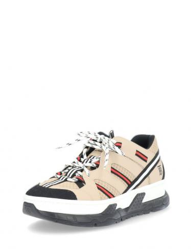 バーバリー Burberry Ronnie Zig Trainer スニーカー レザー メッシュ ベージュ 黒 マルチカラー ハイブランド ブランド専門の中古通販サイト 5307