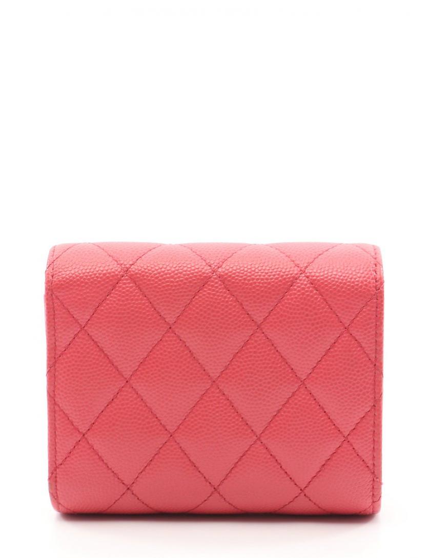 シャネル Chanel ココマーク 三つ折り財布 キャビアスキン ピンク シルバー金具 ハイブランド ブランド専門の中古通販サイト