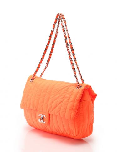 シャネル(CHANEL)チェーンショルダーバッグ|ナイロン|オレンジ ...