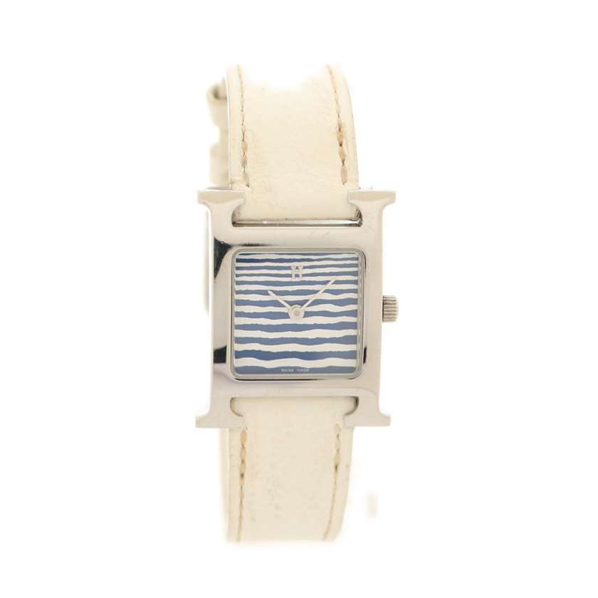 エルメス Hermes Hウォッチ 腕時計 レディース クオーツ Ss ヴォーエプソン シルバー 白 ストライプ文字盤 G刻印 ハイブランド ブランド専門の中古通販サイト