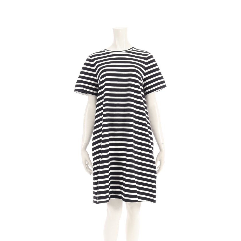 ケイトスペード Kate Spade カットソーワンピース ボーダー柄 半袖 黒 白 ハイブランド ブランド専門の中古通販サイト