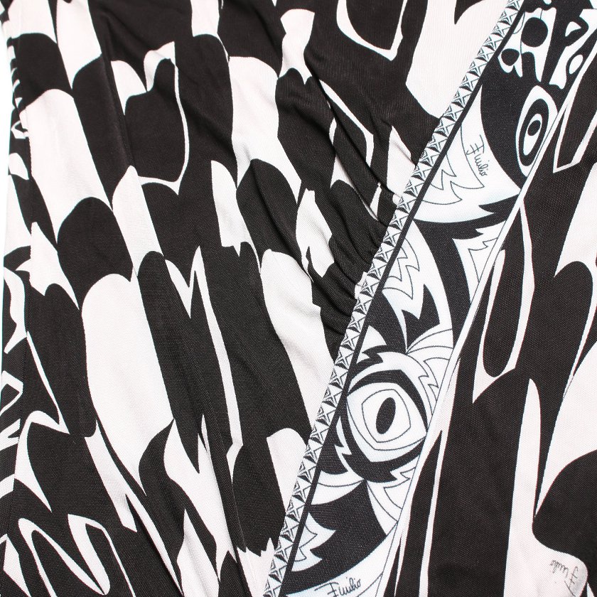 エミリオプッチ Emilio Pucci ワンピース レーヨン 黒 白 ハイブランド ブランド専門の中古通販サイト