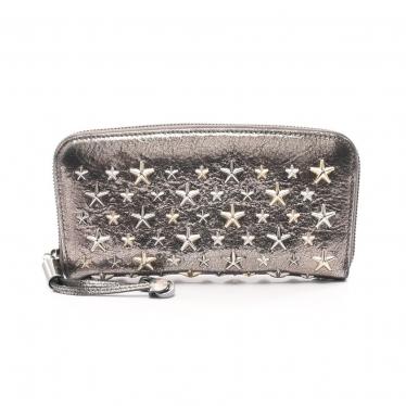 ジミーチュウ Jimmy Choo Filipa スタースタッズ ラウンドファスナー二つ折り長財布 レザー シルバー ハイブランド ブランド専門の中古通販サイト 5438