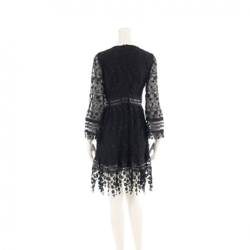 アナスイ Anna Sui ワンピース フラワー刺繍 黒 ハイブランド ブランド専門の中古通販サイト
