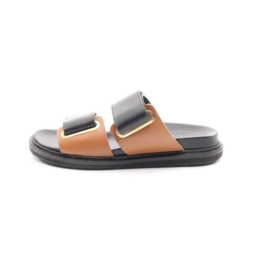 マルニ(MARNI)|ベルクロ|サンダル|レザー|黒|茶色|ハイブランド・ブランド専門の中古通販サイト(547411)
