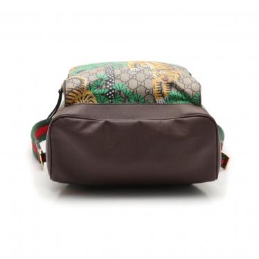 グッチ Gucci リュック Ggスプリーム ベンガル シェリーライン バックパック リュック トラ 柄 Pvc レザー グレー 茶 黄 緑 ハイブランド ブランド専門の中古通販サイト