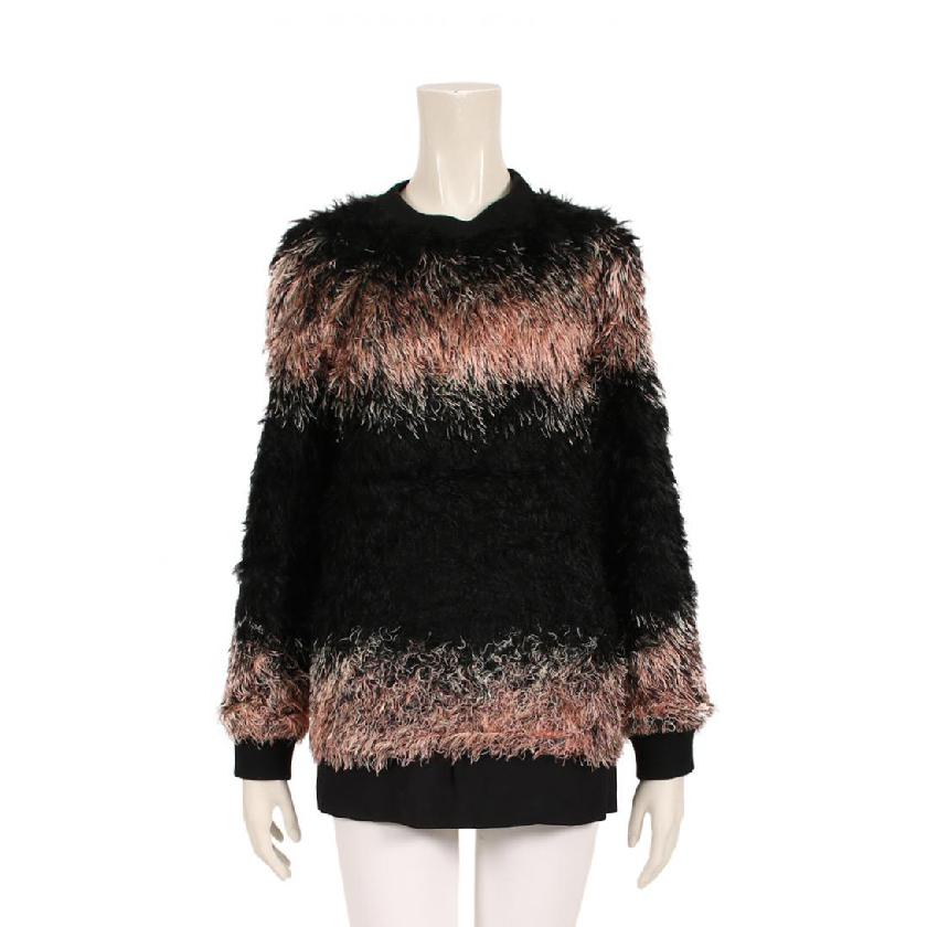 ドリスヴァンノッテン(DRIES VAN NOTEN)|トップス|黒|ピンク|アイボリー|フェイクファー|15AW|ハイブランド・ブランド専門の中古通販サイト(557522) 売れ済最安値 ドリスヴァンノッテンのトップス シャツ/ブラウス(半袖/袖なし)