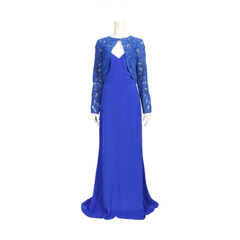 タダシショージ Tadashi Shoji ロングドレス レース 青 ハイブランド ブランド専門の中古通販サイト