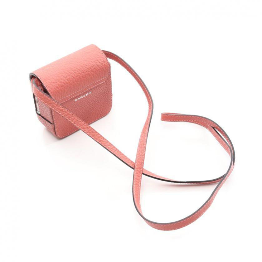 カルヴェン Carven ポシェット ミニショルダーバッグ レザー ピンク シルバー ハイブランド ブランド専門の中古通販サイト 559739