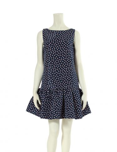 レッドヴァレンティノ Red Valentino ノースリーブワンピース ドット ネイビー ピンク ハイブランド ブランド専門の中古通販サイト