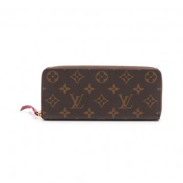ルイヴィトン Louis Vuitton ポルトフォイユ クレマンス モノグラム ラウンドファスナー長財布 Pvc レザー 茶 フューシャ ハイブランド ブランド専門の中古通販サイト