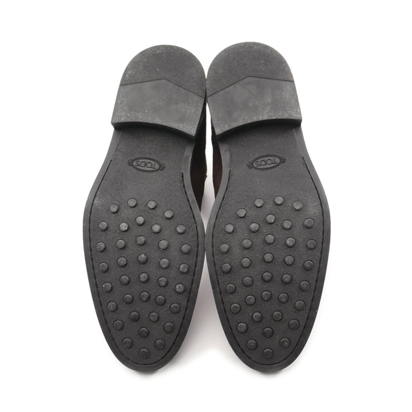 トッズ(TOD'S)ANKLE|BOOT|IN|SUEDE|サイドゴアブーツ|ショートブーツ|スエード|ダークブラウン|ハイブランド・ブランド専門の中古通販サイト(563472) センチの通販 トッズ ブラウンスエード サイドゴアブーツ ブーツ