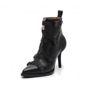 クロエ Chloe フロントジップ ハイヒール ショートブーツ レザー 黒 ハイブランド ブランド専門の中古通販サイト 5636