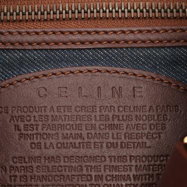 セリーヌ(CELINE)マカダム柄|トートバッグ|デニム|レザー|青|茶|ハイブランド・ブランド専門の中古通販サイト(546787)