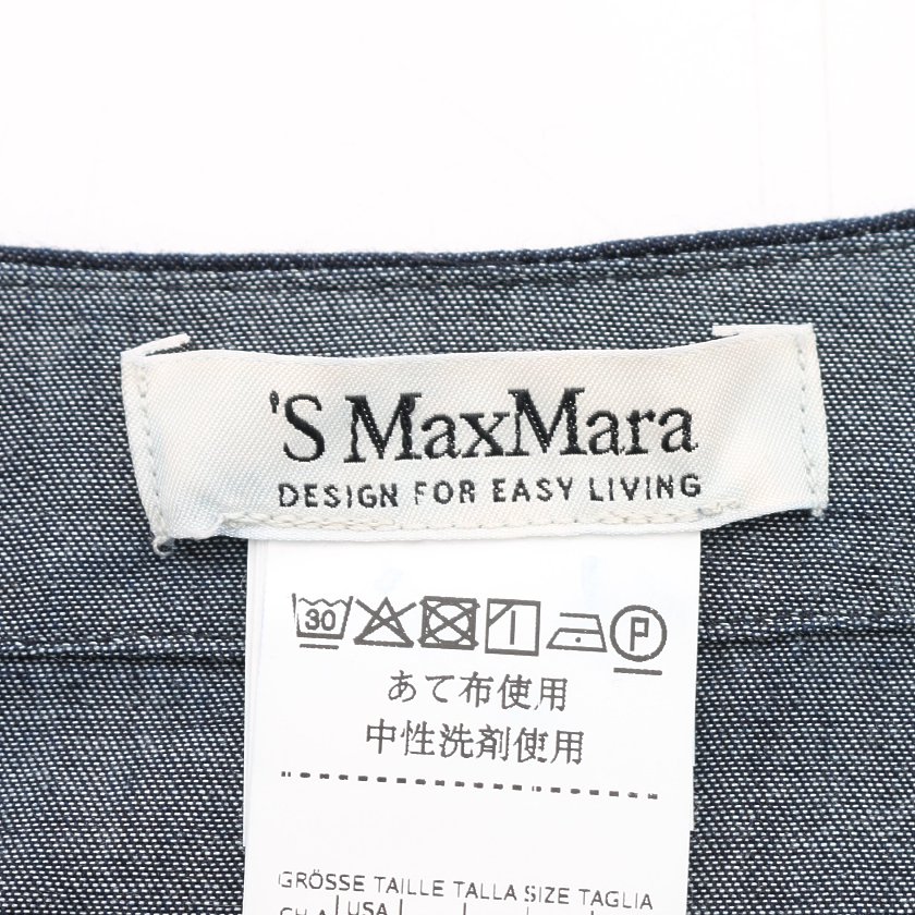 エスマックスマーラ S Max Mara デニムワンピース コットン ネイビー ハイブランド ブランド専門の中古通販サイト