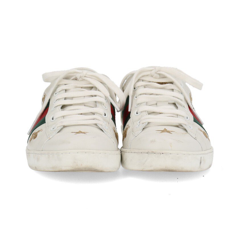 グッチ(GUCCI)Ace|エース|シェリー|スニーカー|刺繍|レザー|白|赤|緑|ゴールド|ハイブランド・ブランド専門の中古通販サイト(570087)