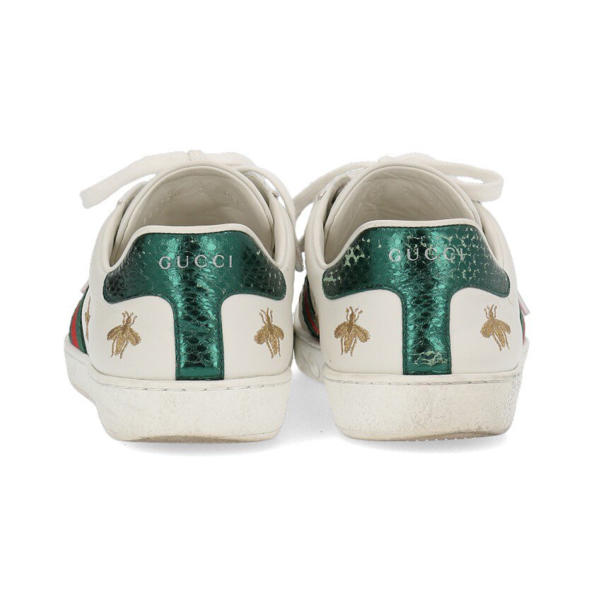 グッチ(GUCCI)Ace|エース|シェリー|スニーカー|刺繍|レザー|白|赤|緑|ゴールド|ハイブランド・ブランド専門の中古通販サイト(570087)